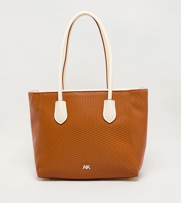 ANNE KLEIN Anne Klein Textured Pu Zip Closure Tote Bag